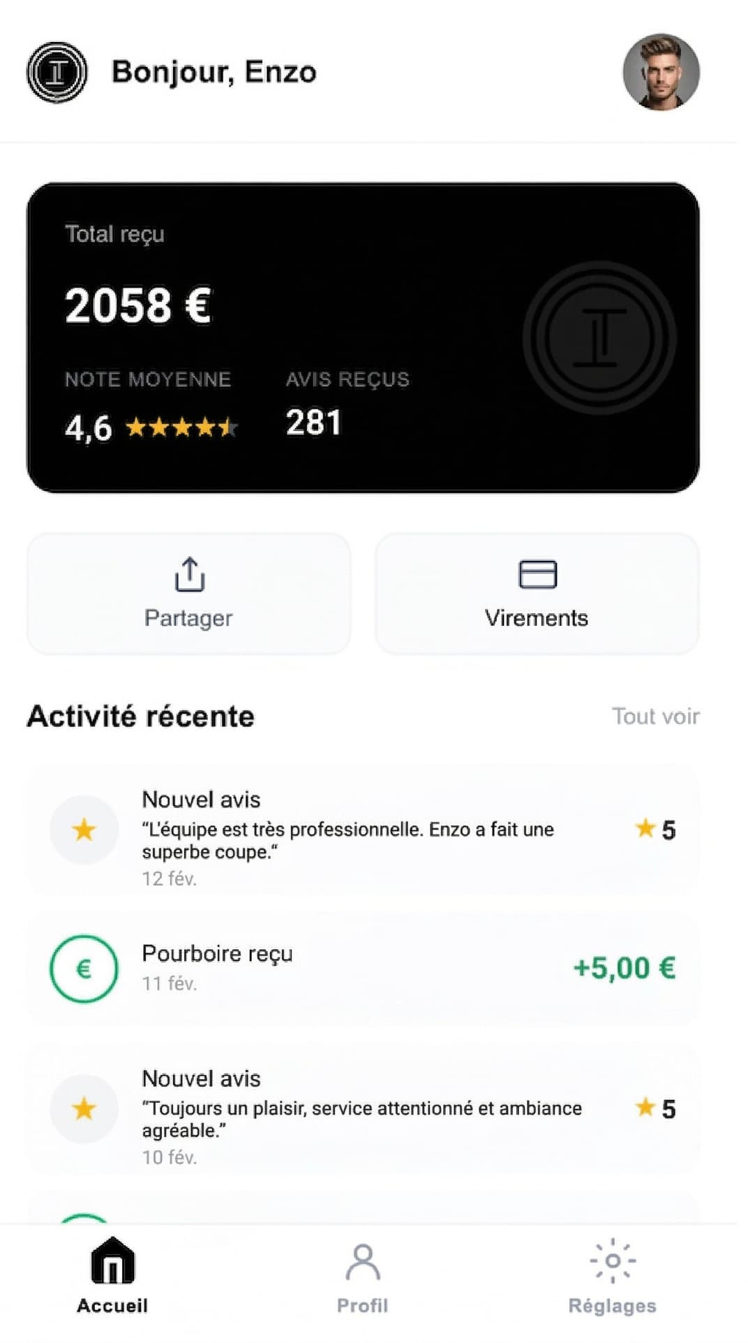 Dashboard — Enzo