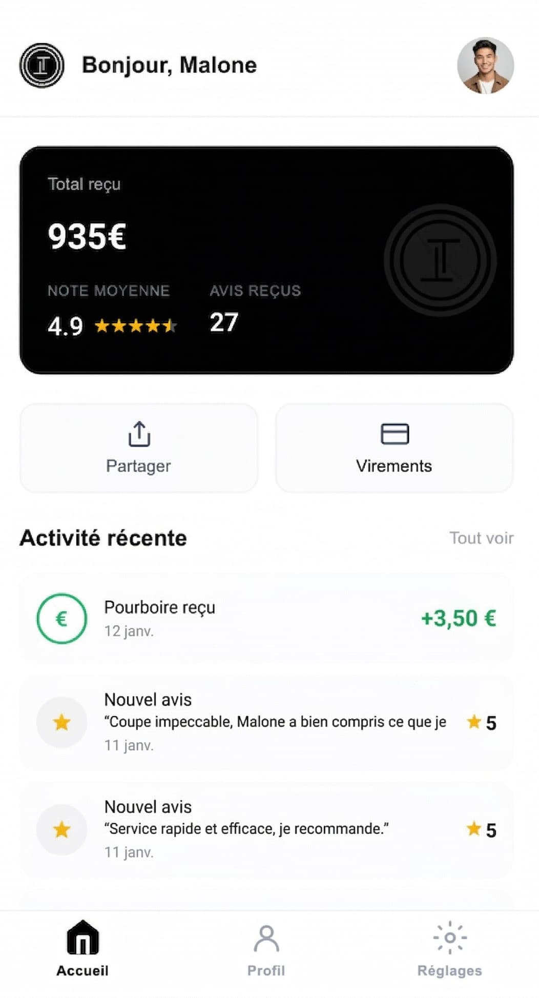 Dashboard — Malone