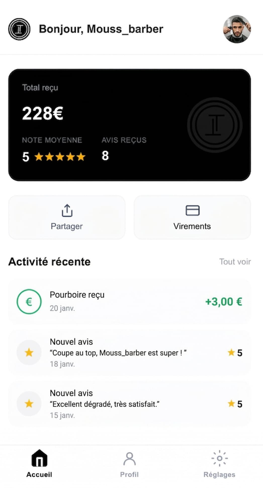 Dashboard — Mouss_barber